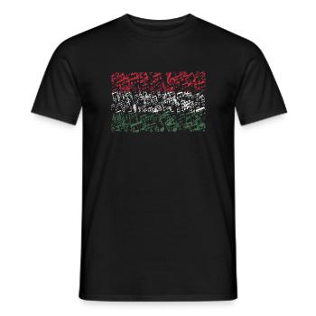 Hungary Flag Sheet Music Key Hungarian Flag Eger - Men's T-Shirt - black - Front - AI Model Male 178 light (178cm)