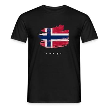 Norwegen norwegische Flagge Wasserfarben - Männer T-Shirt - Schwarz - Vorne - AI Model Male 178 light (178cm)