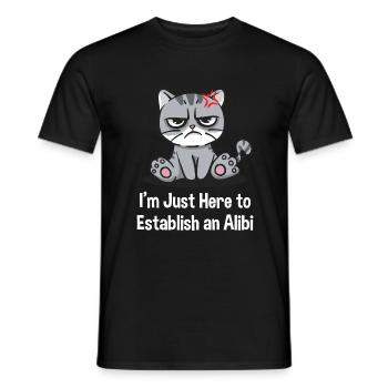 Ich bin nur hier, um ein Alibi zu schaffen Lustige - Männer T-Shirt - Schwarz - Vorne - AI Model Male 178 light (178cm)
