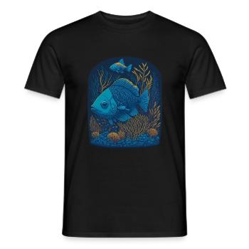 fish, sea, lake, beach, swimming - Men's T-Shirt - black - Front - AI Model Male 178 light (178cm)