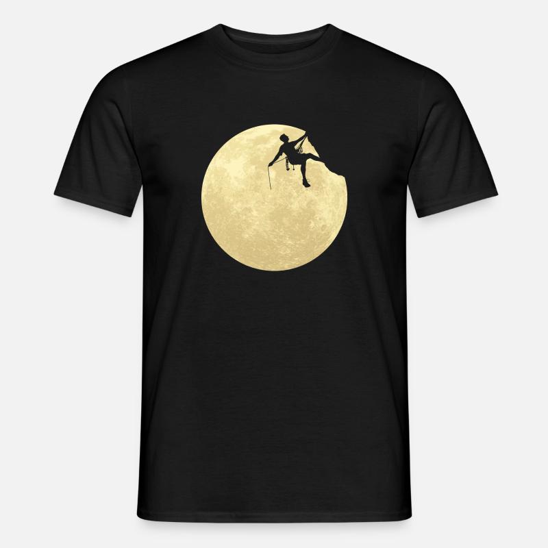 Cooles Bergsteigen Klettern Bouldern Mondschein - Männer T-Shirt - Schwarz