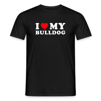 J’aime mon bouledogue - T-shirt homme - noir - Devant - AI Model Male 178 light (178cm)