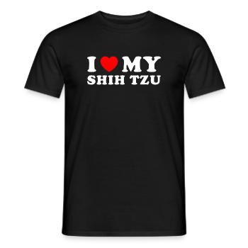 J’aime mon Shih Tzu - T-shirt homme - noir - Devant - AI Model Male 178 light (178cm)