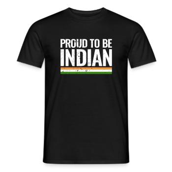 Fier d’être Indian Indian Flag India - T-shirt homme - noir - Devant - AI Model Male 178 light (178cm)