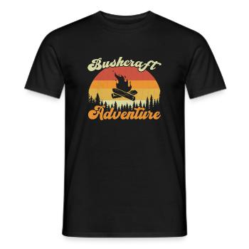 Bushcraft Adventure / Bushcraft - Men's T-Shirt - black - Front - AI Model Male 178 light (178cm)