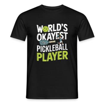 worlds okayest pickleball player - Men's T-Shirt - black - Front - AI Model Male 178 light (178cm)