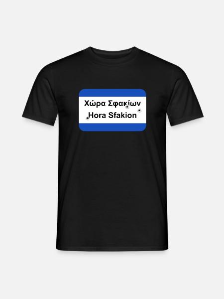 Zerschossenes Ortsschild Chora Sfakion Geschenk - Männer T-Shirt - Schwarz