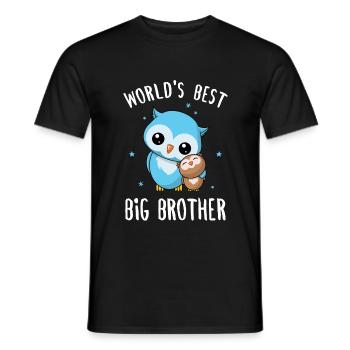 World's Best Big Brother - Großer Bruder Eulen - Männer T-Shirt - Schwarz - Vorne - AI Model Male 178 light (178cm)