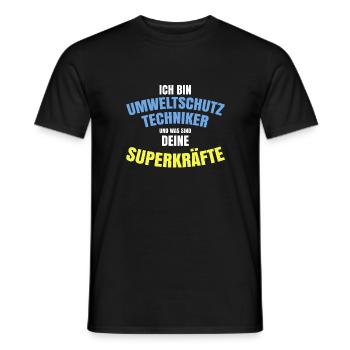 Umwelttechniker was sind deine Superkräfte - Männer T-Shirt - Schwarz - Vorne - AI Model Male 178 light (178cm)