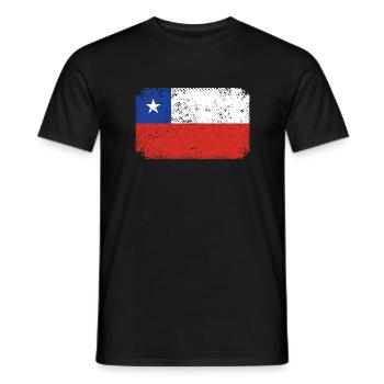 Chili Drapeau Amérique du Sud Drapeau chilien Vintage - T-shirt homme - noir - Devant - AI Model Male 178 light (178cm)