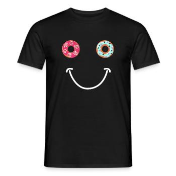Donut Happy Face - T-shirt homme - noir - Devant - AI Model Male 178 light (178cm)