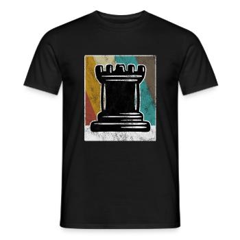 Retro Schachspieler Schach Schachmatt Schachfigur - Männer T-Shirt - Schwarz - Vorne - AI Model Male 178 light (178cm)