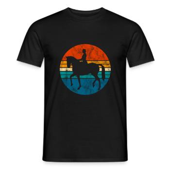 Dressage Cavalier de dressage Cheval d’équitation - T-shirt homme - noir - Devant - AI Model Male 178 light (178cm)