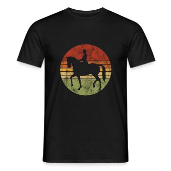 Dressage Cavalier de dressage Cheval d’équitation - T-shirt homme - noir - Devant - AI Model Male 178 light (178cm)