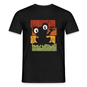 Frosch Frösche Geschenk für Kinder Lustig Witzig - Männer T-Shirt - Schwarz - Vorne - AI Model Male 178 light (178cm)