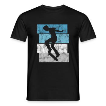 Skateboarder Skateboard Skater Skate Skateing - T-shirt homme - noir - Devant - AI Model Male 178 light (178cm)