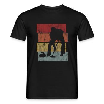 Curling sur glace Curling Retro Cadeau - T-shirt homme - noir - Devant - AI Model Male 178 light (178cm)
