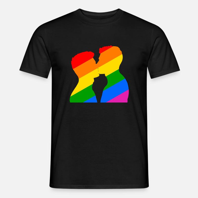 Schwule Liebe ist erotisch - Männer T-Shirt - Schwarz