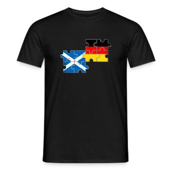Scotland Germany Friends Flags - Men's T-Shirt - black - Front - AI Model Male 178 light (178cm)
