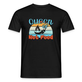 Queen of Hot Food / Spicy Food - Men's T-Shirt - black - Front - AI Model Male 178 light (178cm)