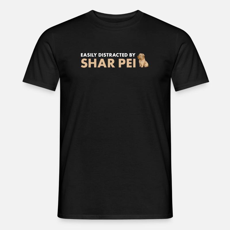 Easily Distracted By Shar Pei - Men's T-Shirt - black