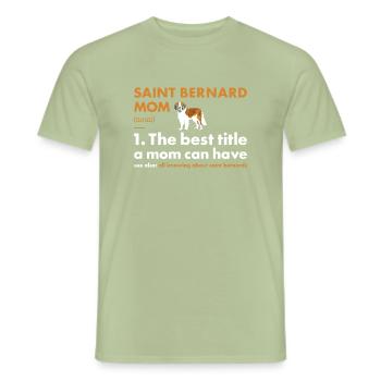 Définition de la maman Saint-Bernard - T-shirt homme - vert sauge - Devant - AI Model Male 178 light (178cm)