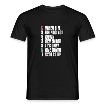 1N23456 Moto quand la vie vous déprime - T-shirt homme - noir - Devant - AI Model Male 178 light (178cm)