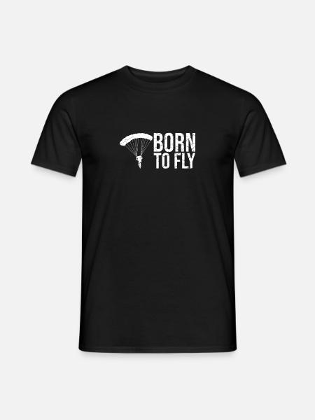Skydiving Fallschirmspringen Fallschirmspringer - Männer T-Shirt - Schwarz