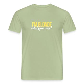 I'm Blonde What's Your Excuse? | Blondine, Blond - Männer T-Shirt - Sage - Vorne - AI Model Male 178 light (178cm)