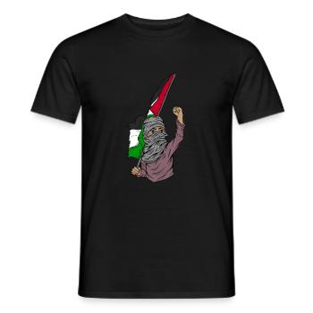 Palestinian flag freedom for Palestine - Men's T-Shirt - black - Front - AI Model Male 178 light (178cm)