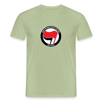 Antifascist action Antifa antifascist - Men's T-Shirt - sage - Front - AI Model Male 178 light (178cm)