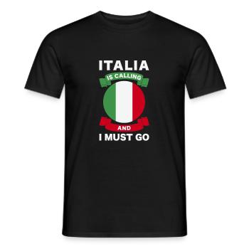 L'Italie appelle l'Italie Drapeau italien - T-shirt homme - noir - Devant - AI Model Male 178 light (178cm)