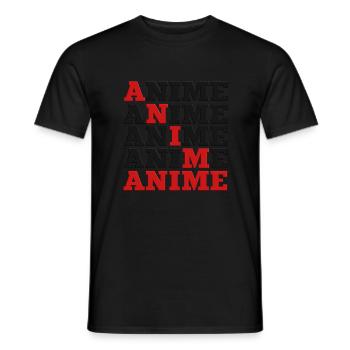 Anime - Männer T-Shirt - Schwarz - Vorne - AI Model Male 178 light (178cm)