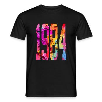 BUNT 42ND BIRTHDAY 1984 - Men's T-Shirt - black - Front - AI Model Male 178 light (178cm)