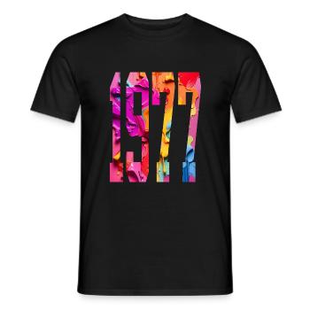 BUNT 49TH BIRTHDAY 1977 - Men's T-Shirt - black - Front - AI Model Male 178 light (178cm)