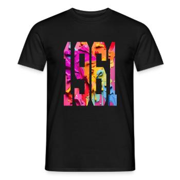 BUNT 65TH BIRTHDAY 1961 - Men's T-Shirt - black - Front - AI Model Male 178 light (178cm)