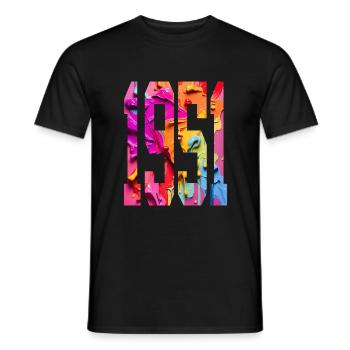 BUNT 75TH BIRTHDAY 1951 - Men's T-Shirt - black - Front - AI Model Male 178 light (178cm)