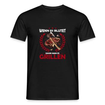 Wenn es blutet kann man es grillen BBQ Grillshirt - Männer T-Shirt - Schwarz - Vorne - AI Model Male 178 light (178cm)