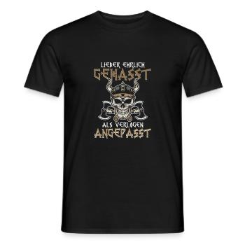 Lieber Ehrlich Gehasst Als Verlogen Angepasst - Männer T-Shirt - Schwarz - Vorne - AI Model Male 178 light (178cm)