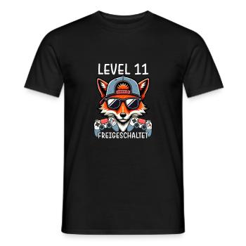 Level 11 Freigeschaltet Gamer Geburtstag Gaming - Männer T-Shirt - Schwarz - Vorne - AI Model Male 178 light (178cm)
