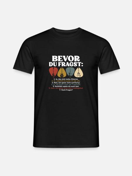 Bevor Du Fragst Gitarren Mehr Als 3 Akkorde - Männer T-Shirt - Schwarz