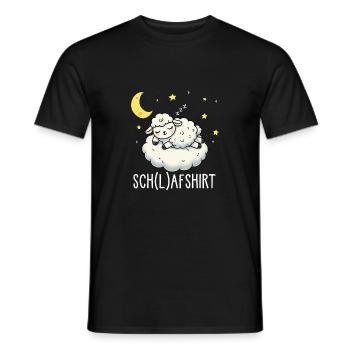 Schaf Schlafshirt Pyjama Shirt für Gute Nacht - Männer T-Shirt - Schwarz - Vorne - AI Model Male 178 light (178cm)