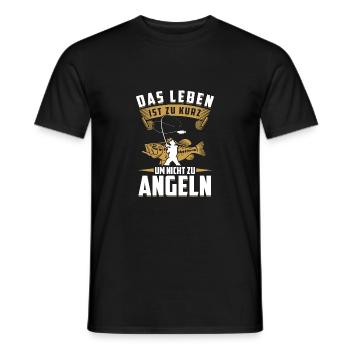Das Leben Ist Zu Kurz Um Nicht Zu Angeln - Männer T-Shirt - Schwarz - Vorne - AI Model Male 178 light (178cm)