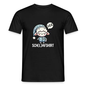 Niedliches Schaf Schlafshirt Napping Pyjama - Männer T-Shirt - Schwarz - Vorne - AI Model Male 178 light (178cm)