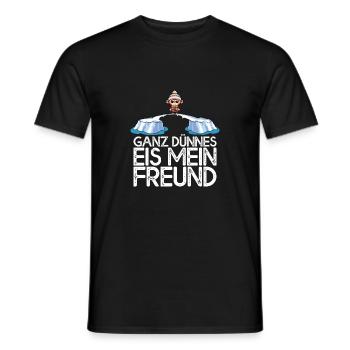 Ganz dünnes Eis mein Freund Affe auf Eisscholle - Männer T-Shirt - Schwarz - Vorne - AI Model Male 178 light (178cm)