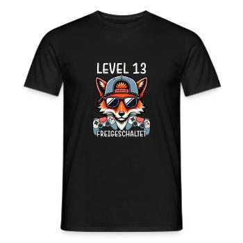 Level 13 Freigeschaltet Gamer Geburtstag Gaming - Männer T-Shirt - Schwarz - Vorne - AI Model Male 178 light (178cm)