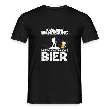 Je länger die Wanderung desto kälter das Bier - Männer T-Shirt - Schwarz - Vorne - AI Model Male 178 light (178cm)