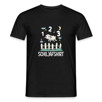 Niedliches Schaf Schlafshirt Pyjama Shirt - Männer T-Shirt - Schwarz - Vorne - AI Model Male 178 light (178cm)