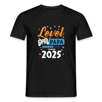 Level Complete Papa 2025 Loading Gamer Papa - Männer T-Shirt - Schwarz - Vorne - AI Model Male 178 light (178cm)