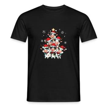 Kuh Weihnachten Weihnachtsmann - Männer T-Shirt - Schwarz - Vorne - AI Model Male 178 light (178cm)